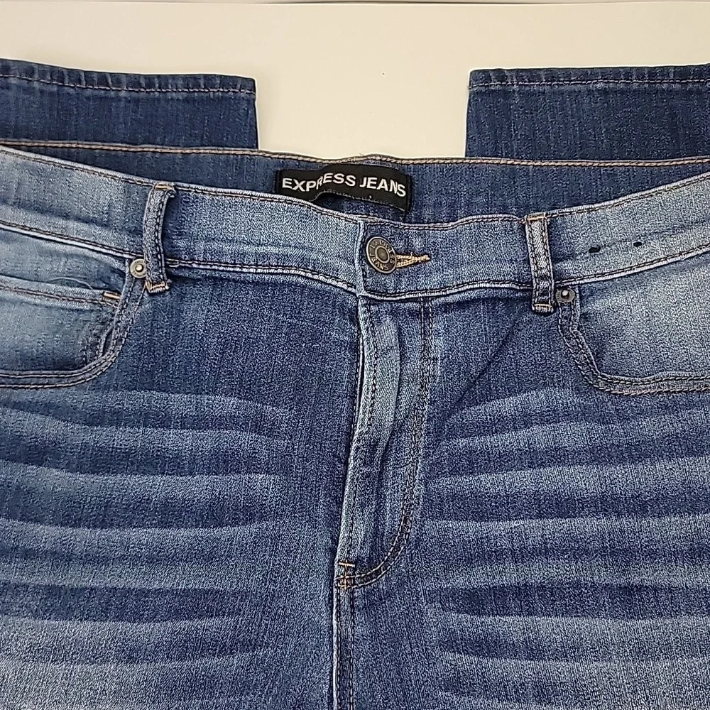 EXPRESS WMNS SZ 14 HIGH RISE LEGGINGS STRETCHY JEANS - Picture 2 of 12